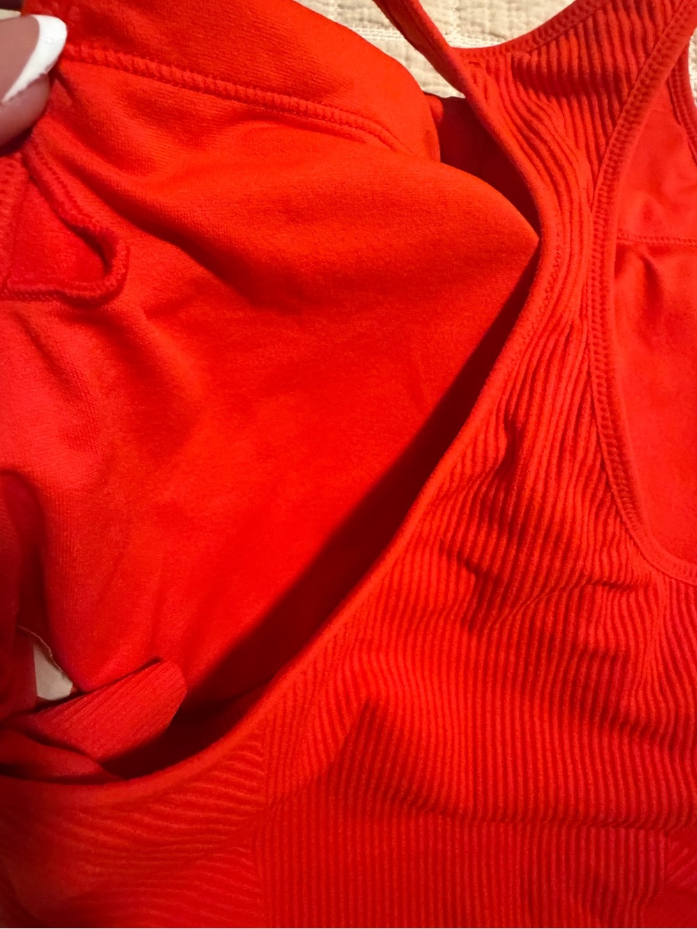 CALIA by Carrie Underwood Red Racerback Crop Tank - Picture 3 of 3